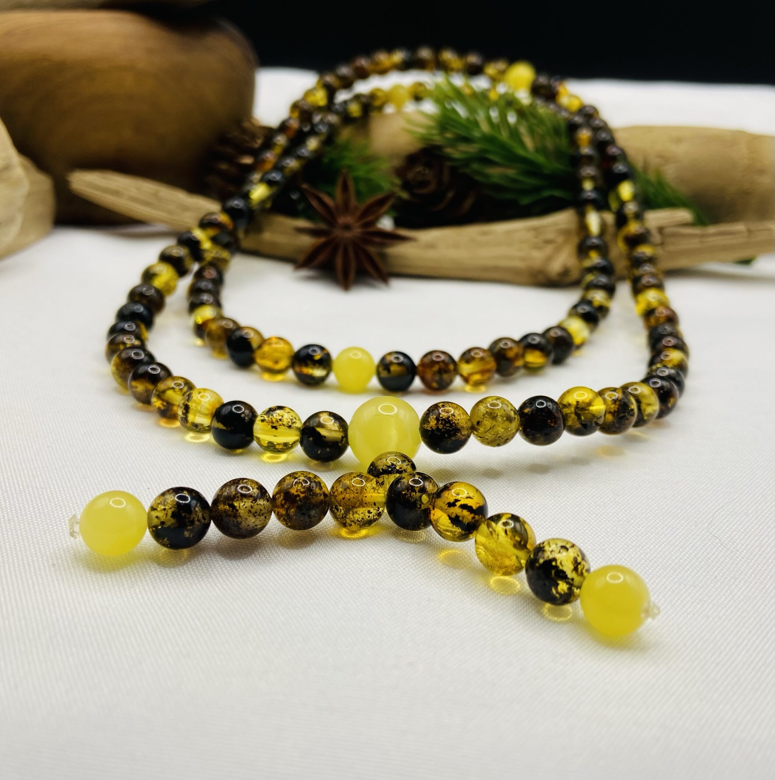 Mala Lūgšanu krelles Budistiem no dabīga Baltijas Dzintara