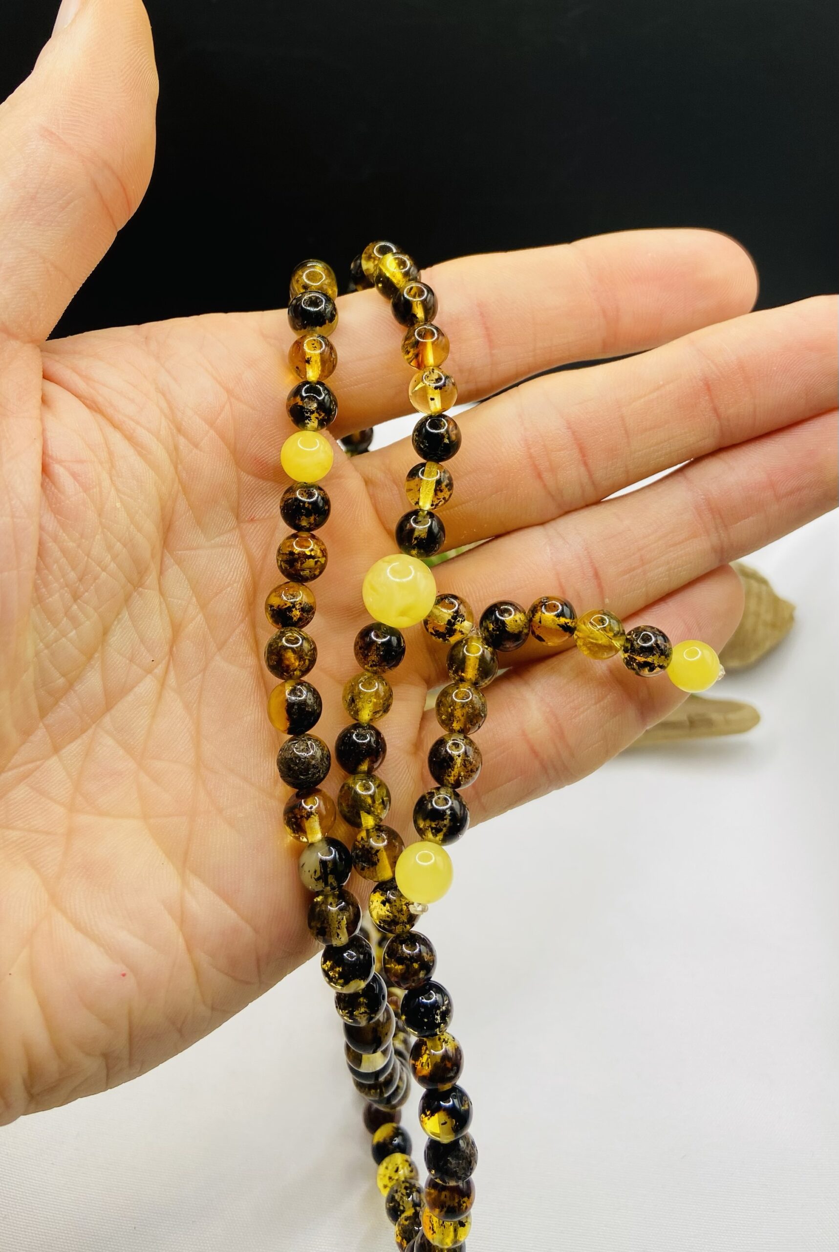 Mala Lūgšanu krelles Budistiem no dabīga Baltijas Dzintara