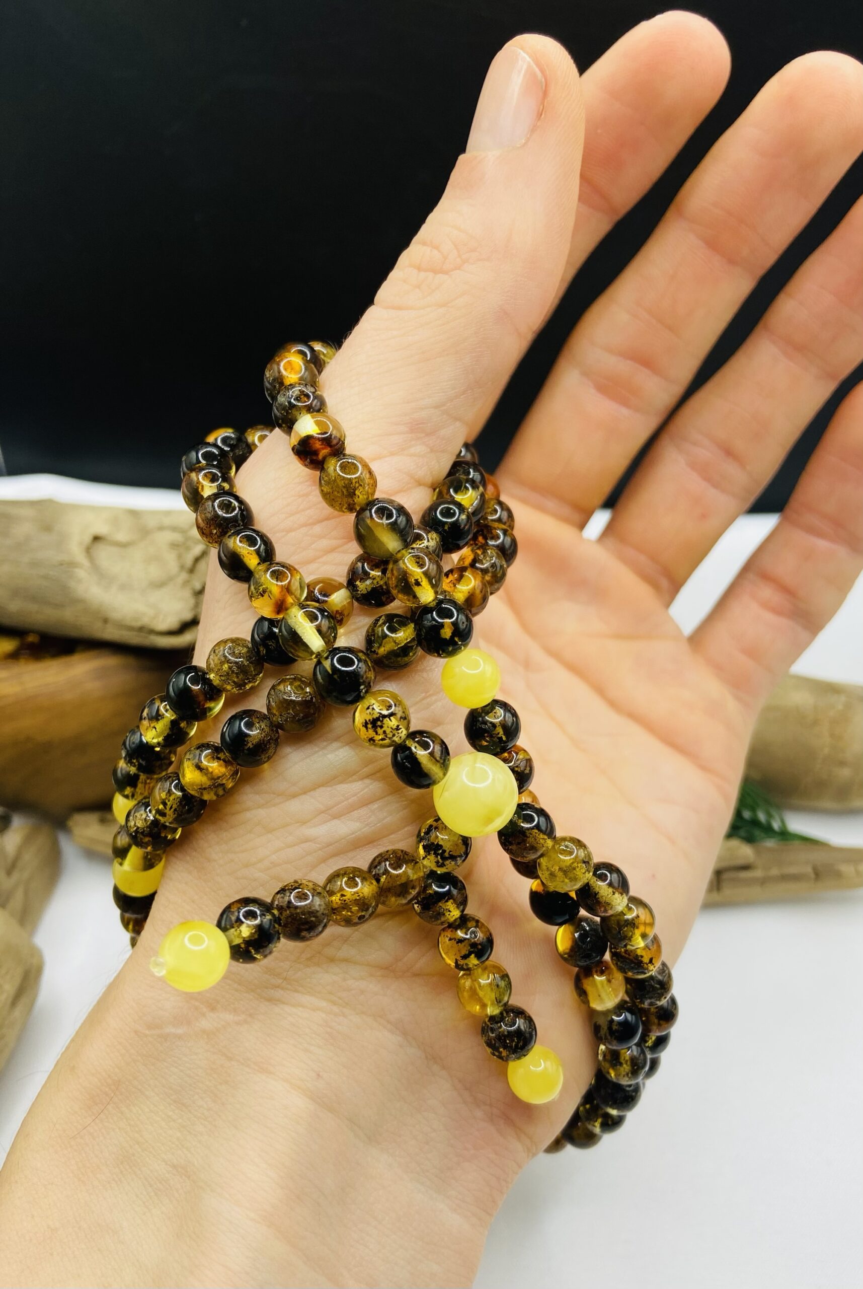 Mala Lūgšanu krelles Budistiem no dabīga Baltijas Dzintara