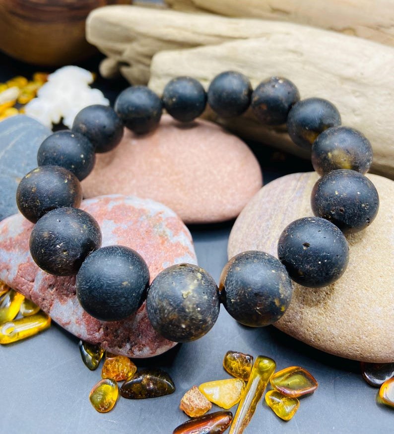 Purva Dzintara lielizmēra aproce, 14mm pērlītes