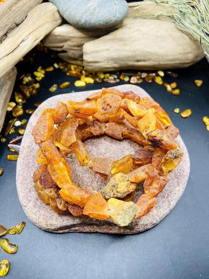 Konjaka krāsas bohēmiskā stila Dzintara aproce