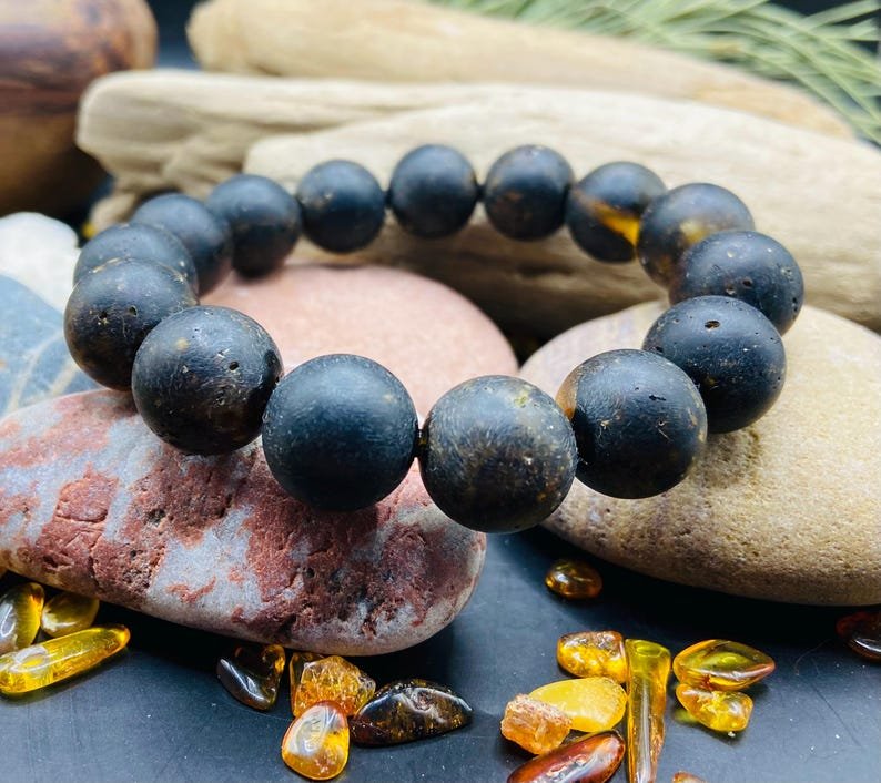 Purva Dzintara lielizmēra aproce, 14mm pērlītes