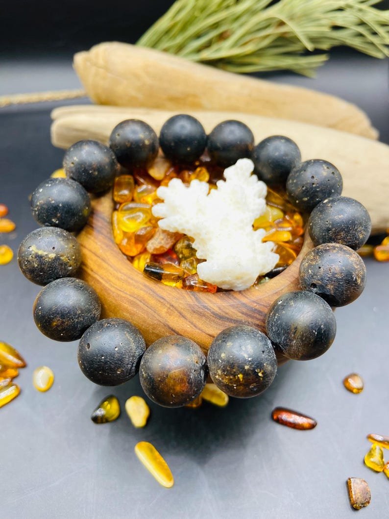 Purva Dzintara lielizmēra aproce, 14mm pērlītes