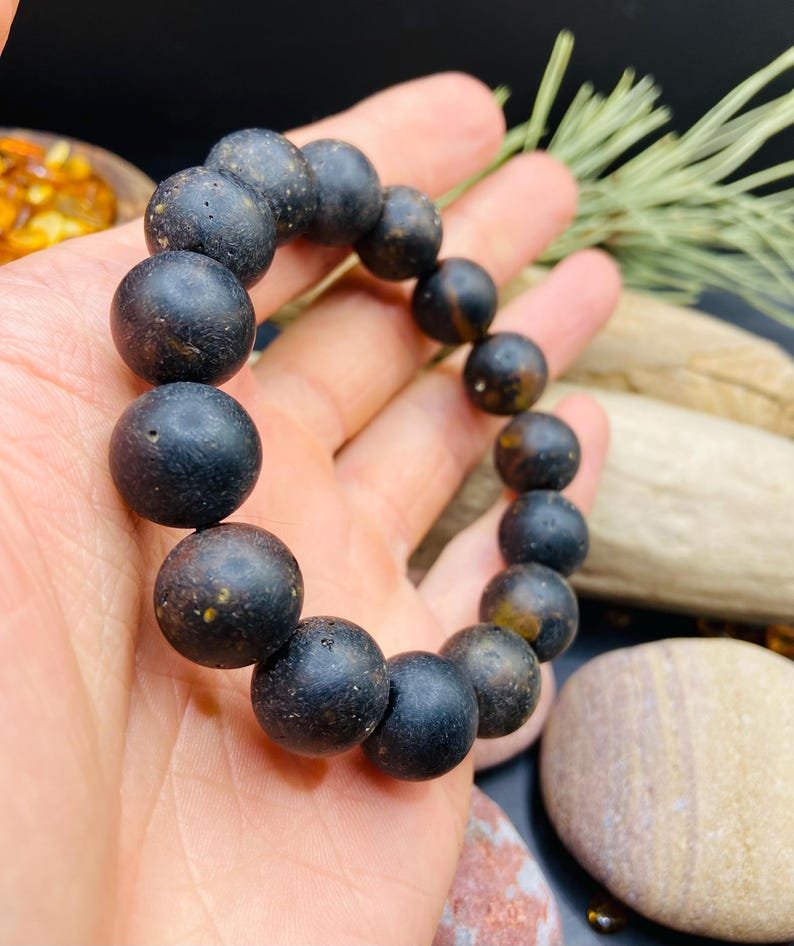 Purva Dzintara lielizmēra aproce, 14mm pērlītes