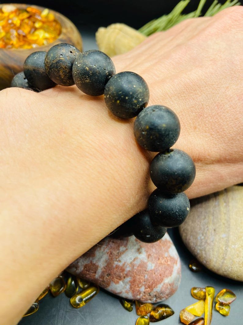 Purva Dzintara lielizmēra aproce, 14mm pērlītes