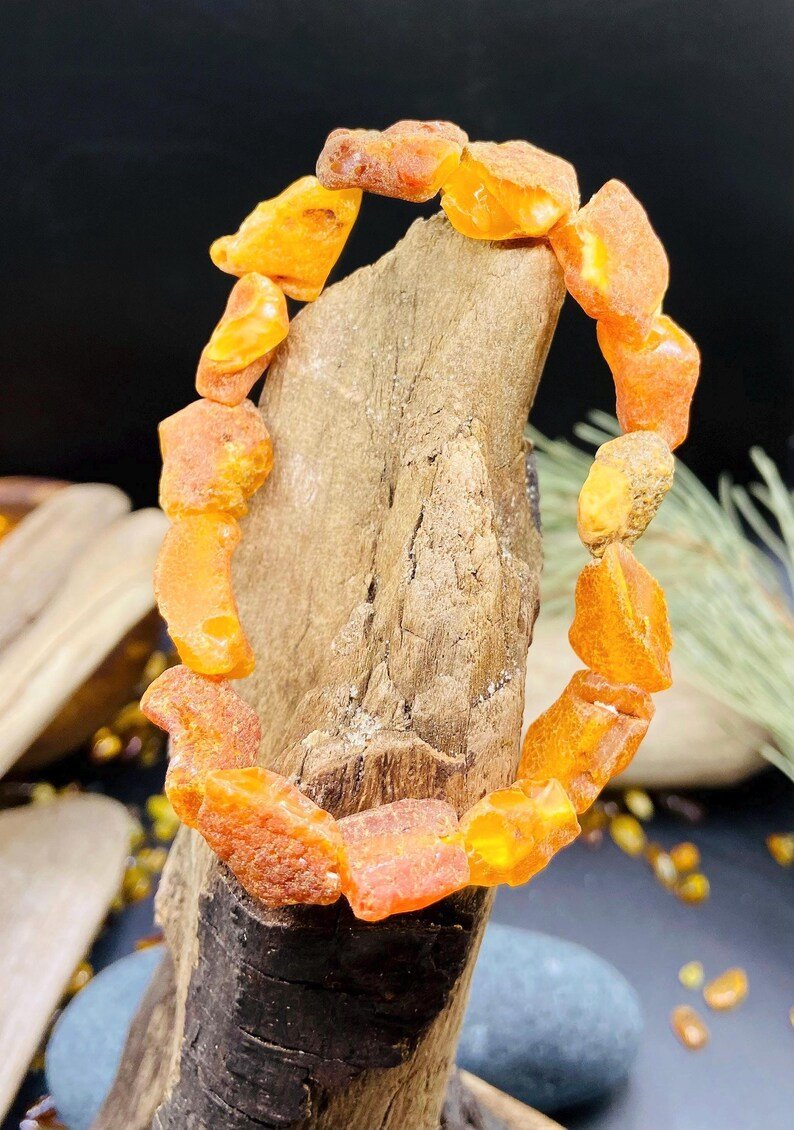 Konjaka krāsas bohēmiskā stila Dzintara aproce