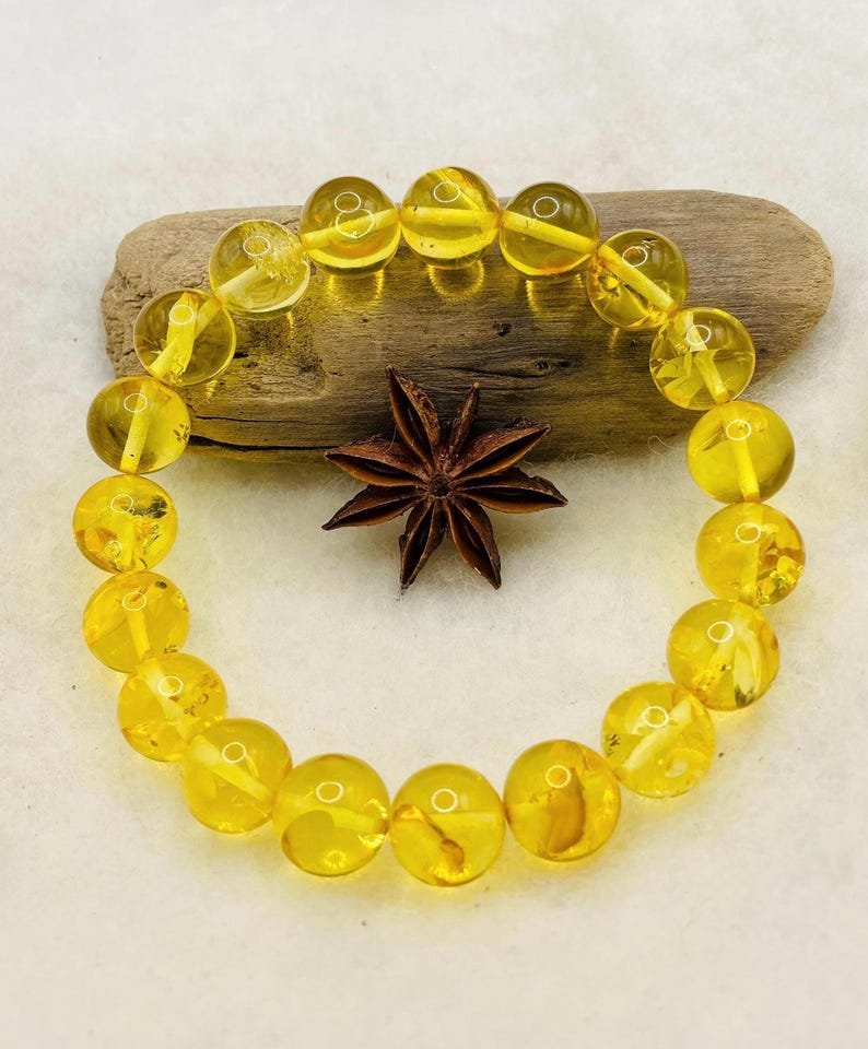 Citrona krāsas 11mm premuim klases Baltijas Dzintara aproce