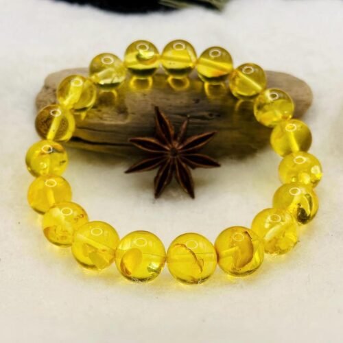 Citrona krāsas 11mm premuim klases Baltijas Dzintara aproce