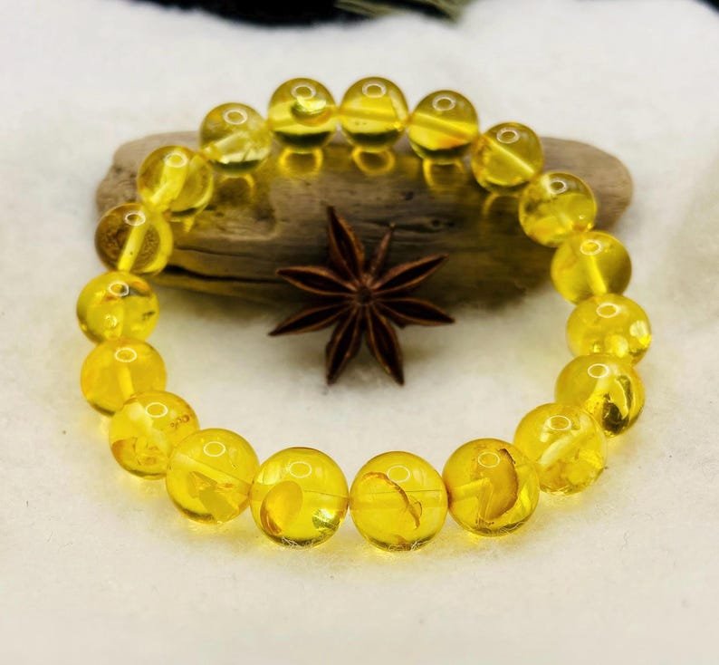 Citrona krāsas 11mm premuim klases Baltijas Dzintara aproce