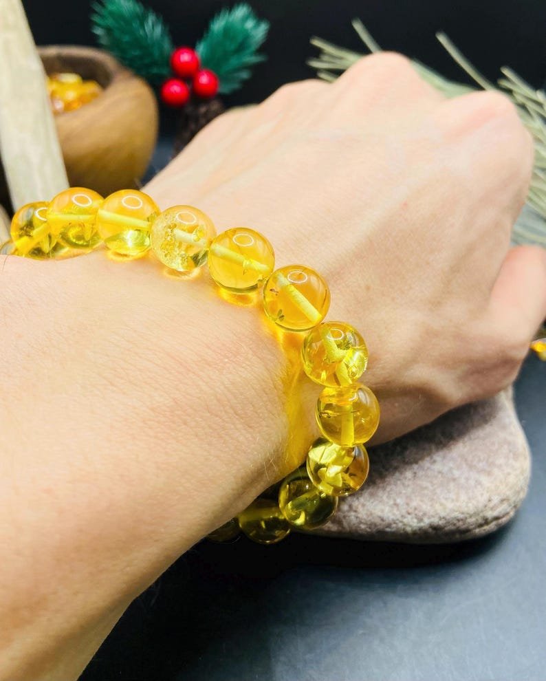 Citrona krāsas 11mm premuim klases Baltijas Dzintara aproce