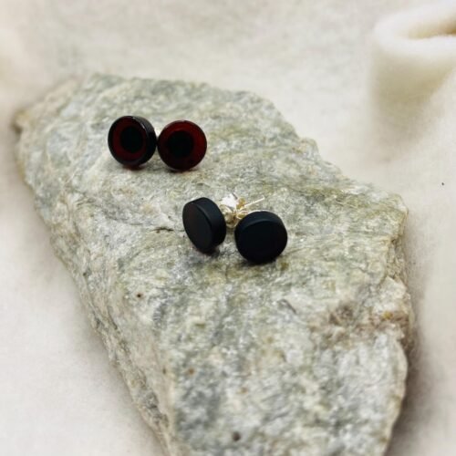 Diska formas grauzdēti Baltijas Dzintara Duramie auskari 2 veidos