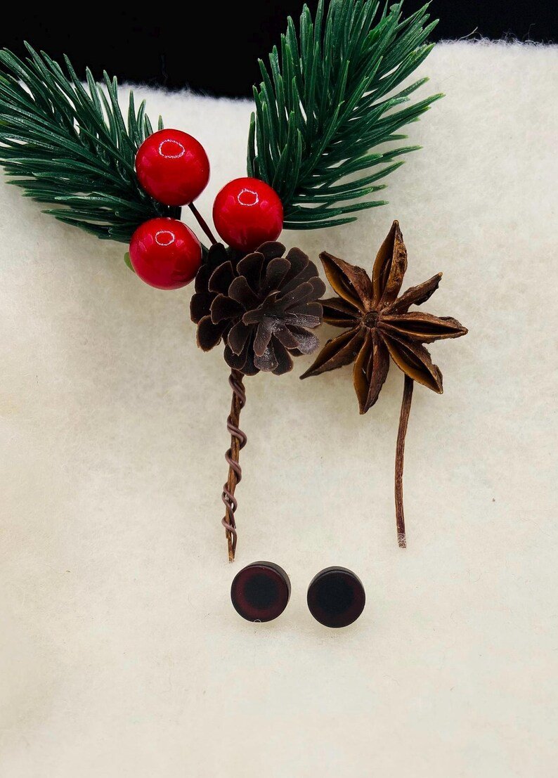 Diska formas grauzdēti Baltijas Dzintara Duramie auskari 2 veidos