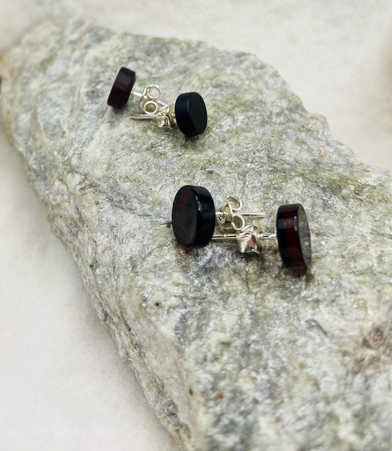 Diska formas grauzdēti Baltijas Dzintara Duramie auskari 2 veidos