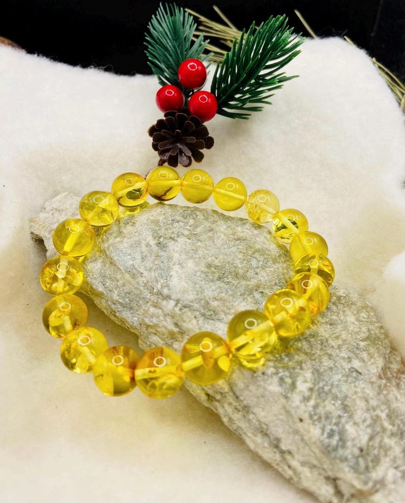 Citrona krāsas 11mm premuim klases Baltijas Dzintara aproce