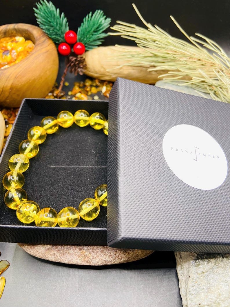 Citrona krāsas 11mm premuim klases Baltijas Dzintara aproce