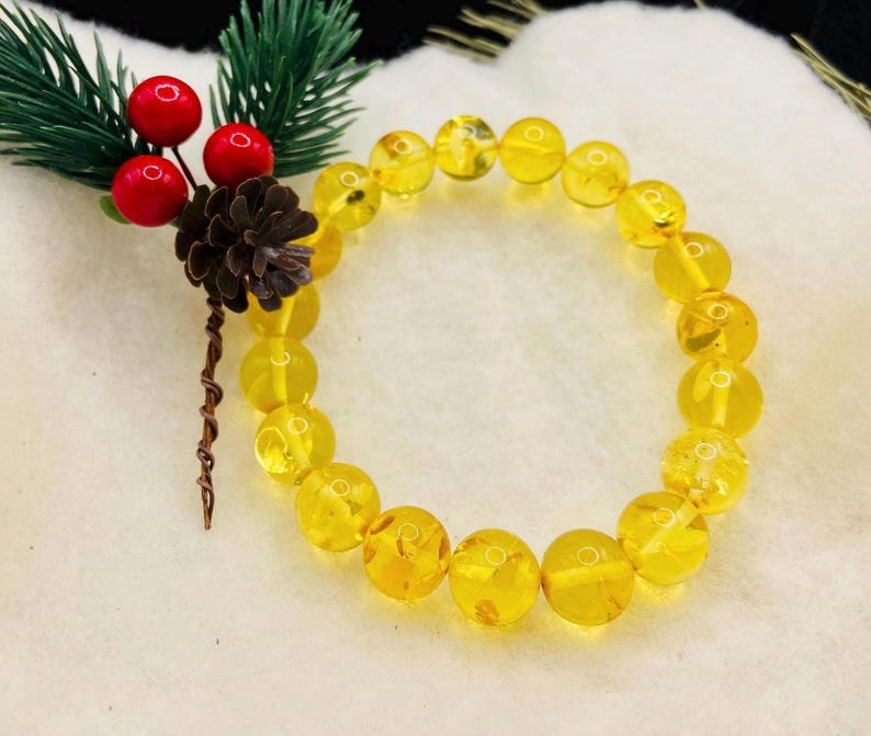 Citrona krāsas 11mm premuim klases Baltijas Dzintara aproce