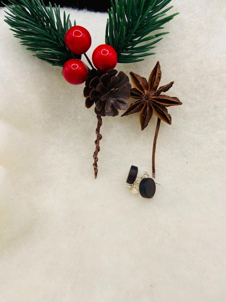 Diska formas grauzdēti Baltijas Dzintara Duramie auskari 2 veidos