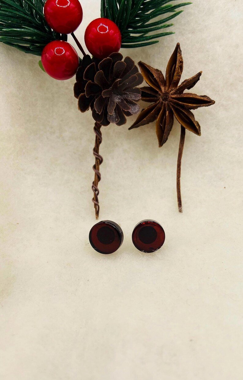 Diska formas grauzdēti Baltijas Dzintara Duramie auskari 2 veidos