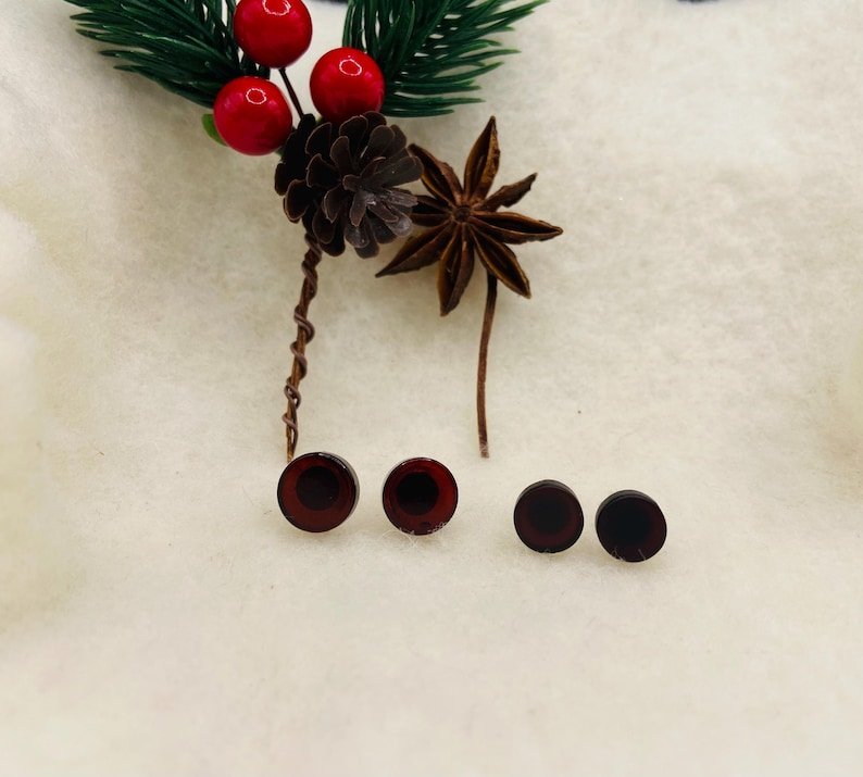 Diska formas grauzdēti Baltijas Dzintara Duramie auskari 2 veidos