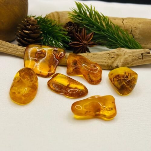 Autentiski Dzintara Odina akmeņi ar dabiskiem caurumiem