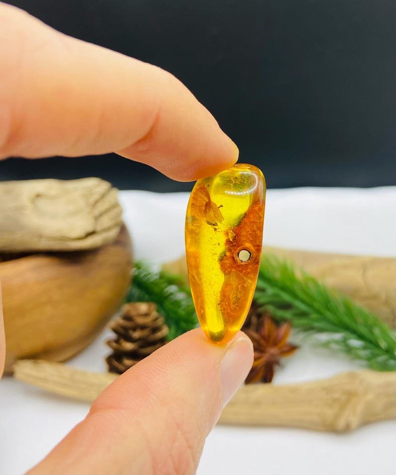 Autentiski Dzintara Odina akmeņi ar dabiskiem caurumiem