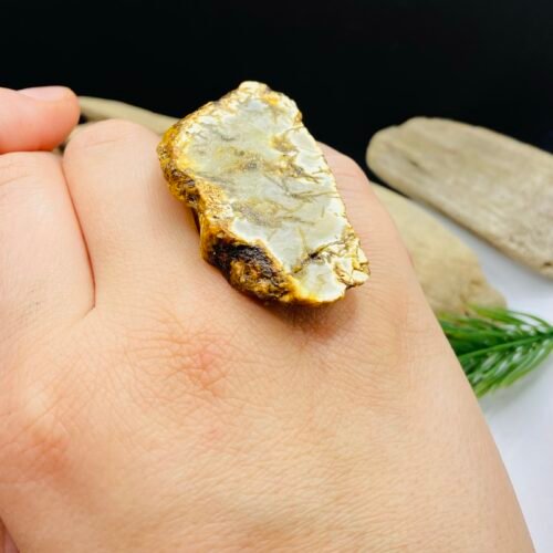 img_7308 Unikāls balti-melna toņa dzintara gredzens ar sudrabu