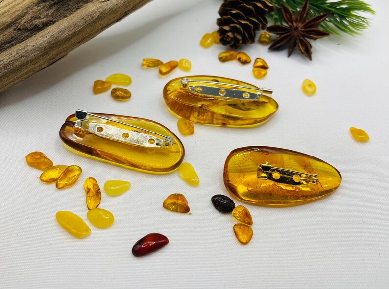 Baltijas dzintara citrīna broša 1 gab. burvīga sieviešu rota